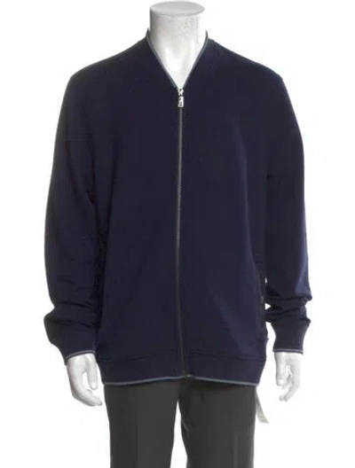 Pre-owned Ted Baker V-neck Long Sleeve Sweatshirt In Blue
