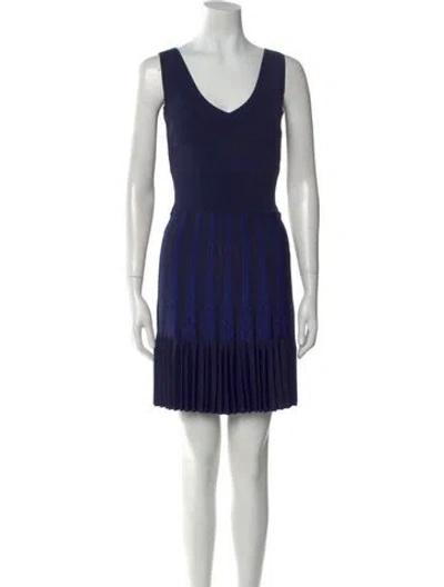 Pre-owned Ted Baker V-neck Mini Dress In Black