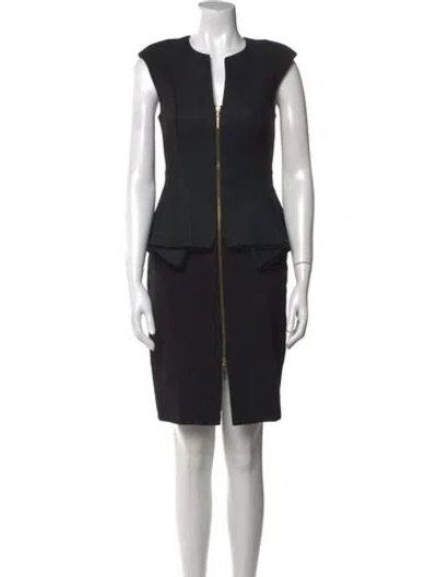 Pre-owned Ted Baker V-neck Mini Dress In Black