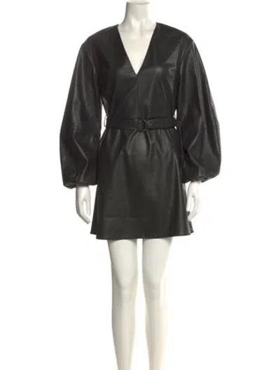 Pre-owned Ted Baker V-neck Mini Dress In Black