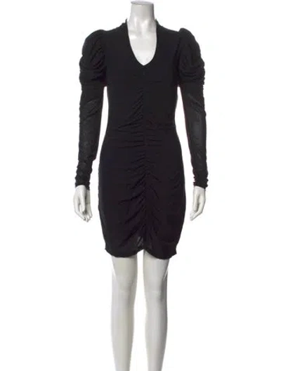 Pre-owned Ted Baker V-neck Mini Dress In Black