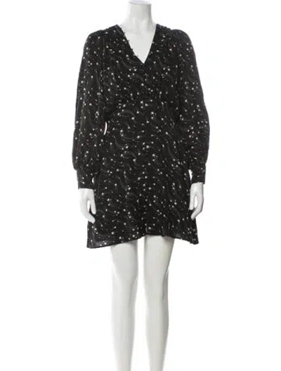Pre-owned Ted Baker V-neck Mini Dress In Black