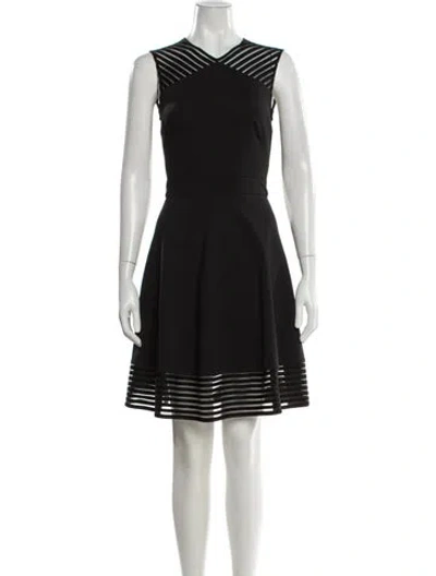 Pre-owned Ted Baker V-neck Mini Dress In Black