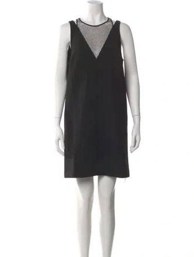 Pre-owned Ted Baker V-neck Mini Dress In Black