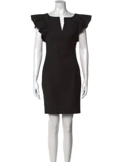 Pre-owned Ted Baker V-neck Mini Dress In Black
