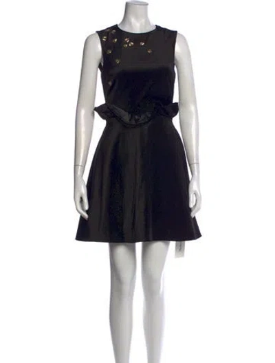 Pre-owned Ted Baker V-neck Mini Dress In Black