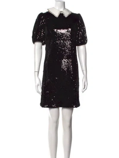 Pre-owned Ted Baker V-neck Mini Dress In Black