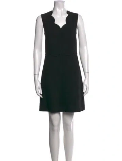 Pre-owned Ted Baker V-neck Mini Dress In Black