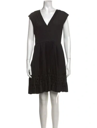 Pre-owned Ted Baker V-neck Mini Dress In Black
