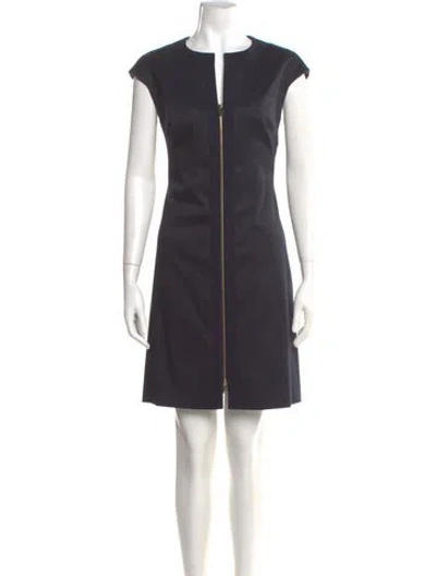 Pre-owned Ted Baker V-neck Mini Dress In Blue