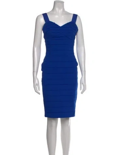 Pre-owned Ted Baker V-neck Mini Dress In Blue