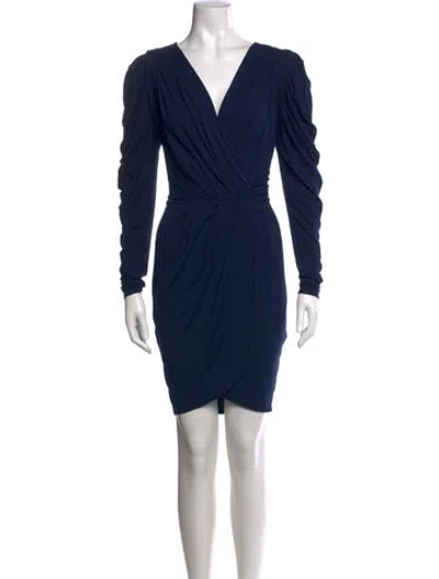 Pre-owned Ted Baker V-neck Mini Dress In Blue