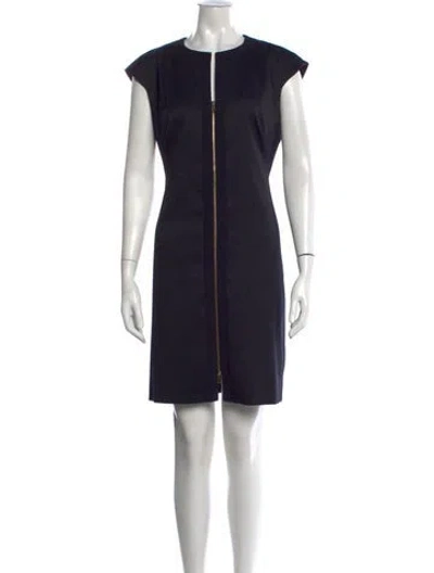 Pre-owned Ted Baker V-neck Mini Dress In Blue