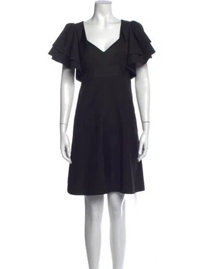 Pre-owned Ted Baker V-neck Mini Dress In Blue