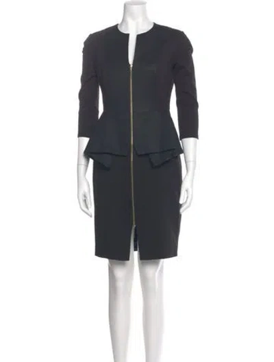 Pre-owned Ted Baker V-neck Mini Dress In Gray