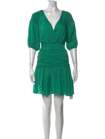 Pre-owned Ted Baker V-neck Mini Dress In Green