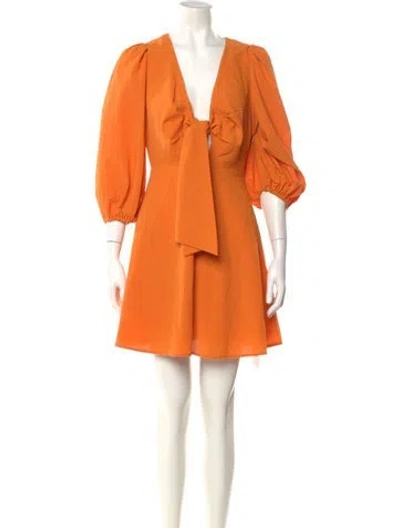 Pre-owned Ted Baker V-neck Mini Dress In Orange