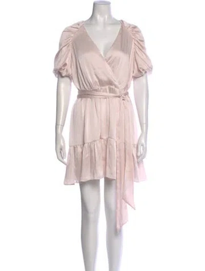 Pre-owned Ted Baker V-neck Mini Dress In Pink