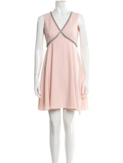 Pre-owned Ted Baker V-neck Mini Dress In Pink