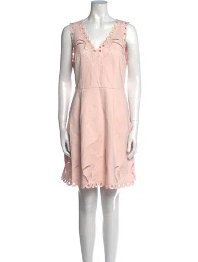 Pre-owned Ted Baker V-neck Mini Dress In Pink
