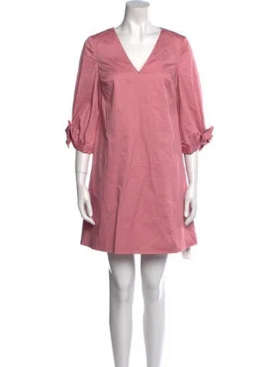 Pre-owned Ted Baker V-neck Mini Dress In Pink