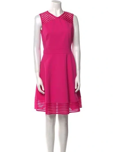 Pre-owned Ted Baker V-neck Mini Dress In Pink