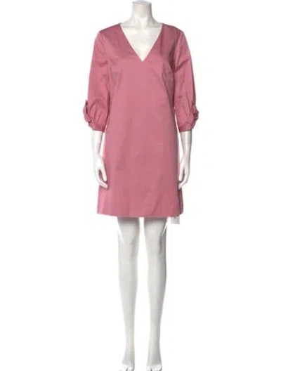Pre-owned Ted Baker V-neck Mini Dress In Pink