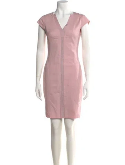 Pre-owned Ted Baker V-neck Mini Dress In Pink