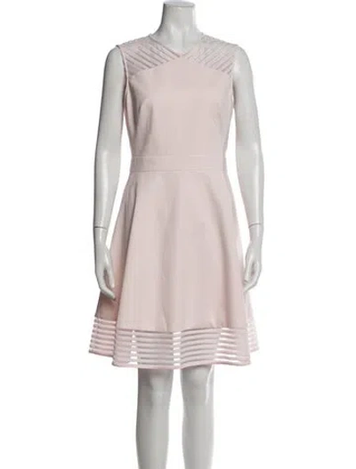 Pre-owned Ted Baker V-neck Mini Dress In Pink