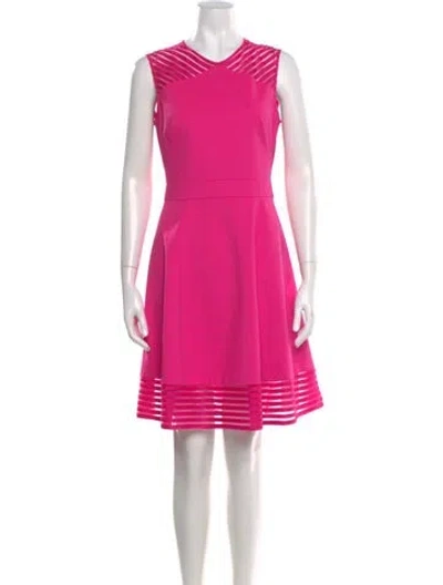 Pre-owned Ted Baker V-neck Mini Dress In Pink