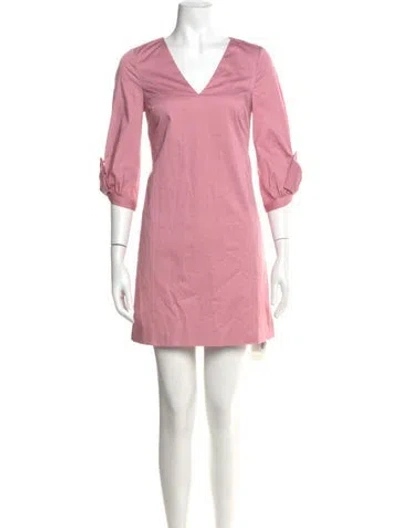 Pre-owned Ted Baker V-neck Mini Dress In Pink