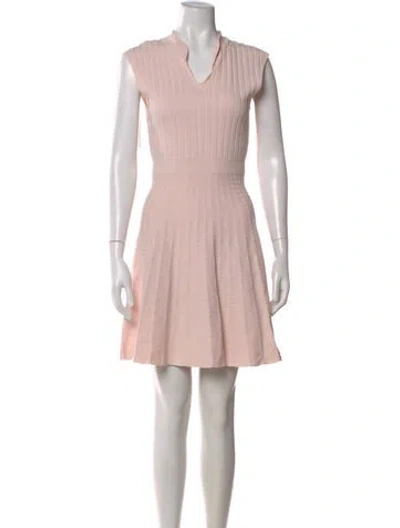 Pre-owned Ted Baker V-neck Mini Dress In Pink