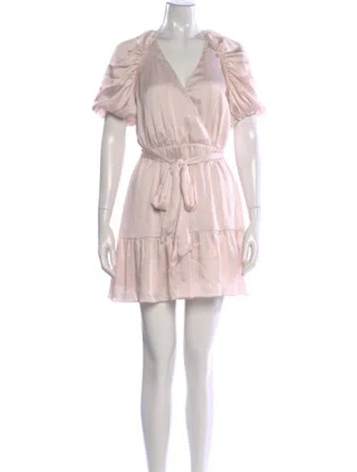 Pre-owned Ted Baker V-neck Mini Dress In Pink