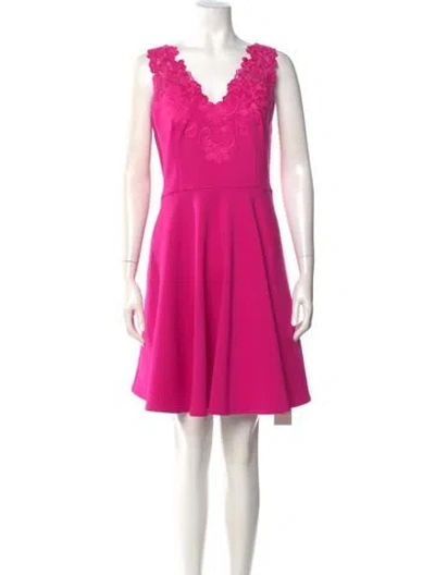 Pre-owned Ted Baker V-neck Mini Dress In Pink