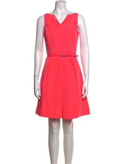 Pre-owned Ted Baker V-neck Mini Dress In Pink