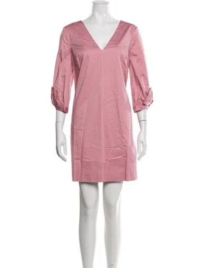 Pre-owned Ted Baker V-neck Mini Dress In Pink