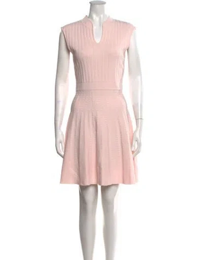 Pre-owned Ted Baker V-neck Mini Dress In Pink