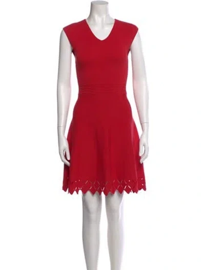 Pre-owned Ted Baker V-neck Mini Dress In Red