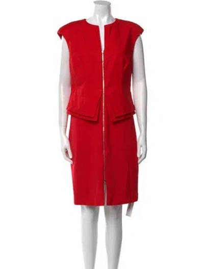 Pre-owned Ted Baker V-neck Mini Dress In Red