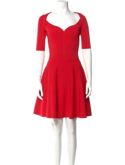 Pre-owned Ted Baker V-neck Mini Dress In Red