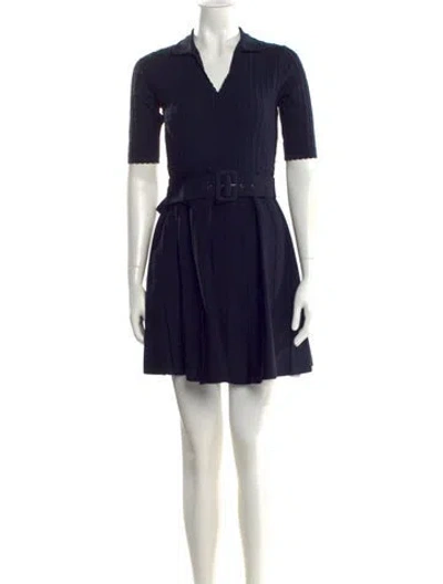 Pre-owned Ted Baker V-neck Mini Dress W/ Tags In Blue