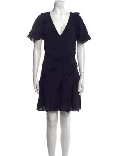Pre-owned Ted Baker V-neck Mini Dress W/ Tags In Blue