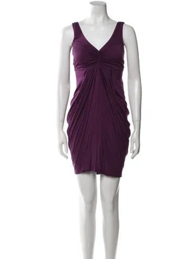 Pre-owned Ted Baker V-neck Mini Dress W/ Tags In Purple