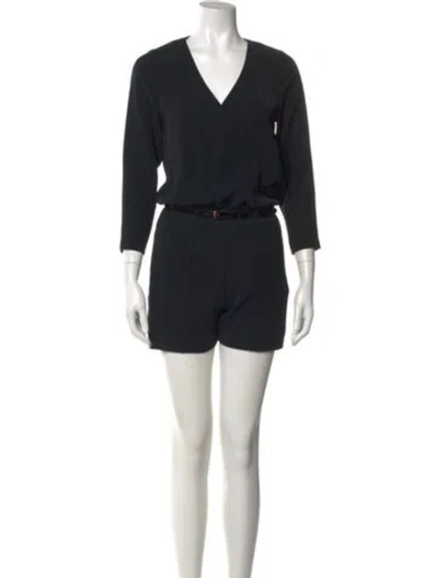 Pre-owned Ted Baker V-neck Romper In Black