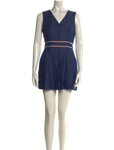 Pre-owned Ted Baker V-neck Romper In Blue