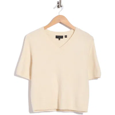 Ted Baker V-neck Short Sleeve Sweater In Birch