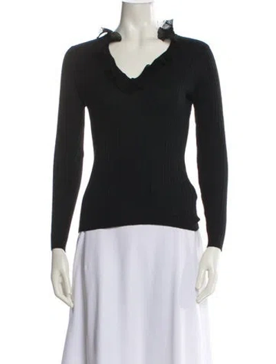 Pre-owned Ted Baker V-neck Sweater In Black