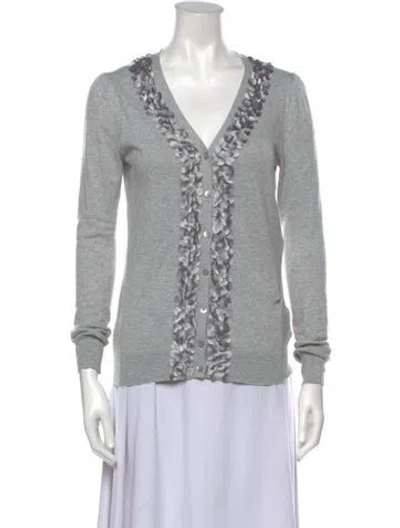 Pre-owned Ted Baker V-neck Sweater In Gray