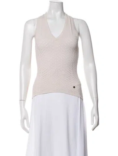 Pre-owned Ted Baker V-neck Sweater In White