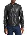 Ted Baker Waggoner Leather Bomber Jacket In Black